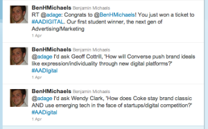Winning Tweets to AdAge Digital Conference 